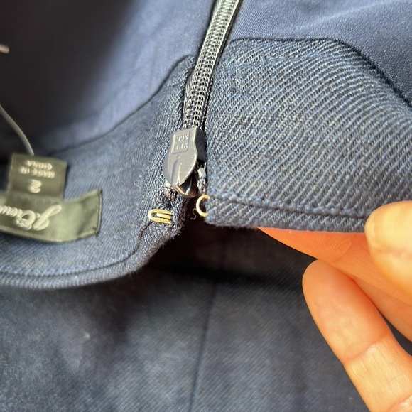 Navy linen a line skirt - Picture 3 of 5